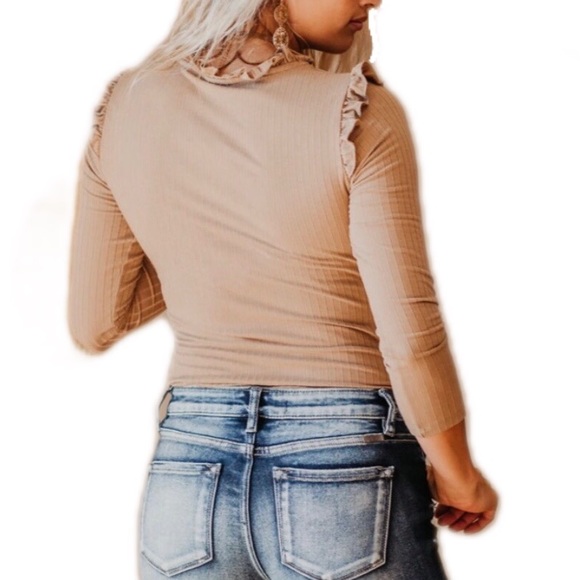 Ruffle mock neck top - Picture 11 of 11